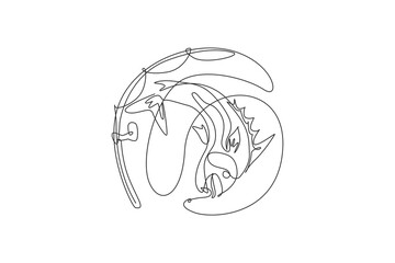Single continuous line drawing of fishing bait logo symbol icon tournament and competition. Fisherman hobby holiday concept. Trendy one line draw design vector graphic illustration