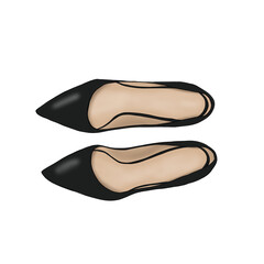 Woman Black Shoe Background Hand Drawn Illustration	