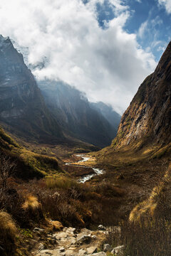 Modi khola valley in Annapurna Sanctuary Trek