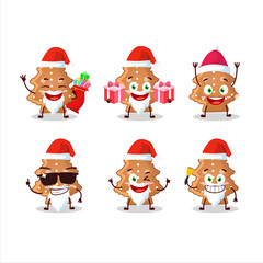 Santa Claus emoticons with blue santa bag cartoon character