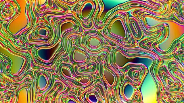 Psychedelic abstract mirror iridescent background loop