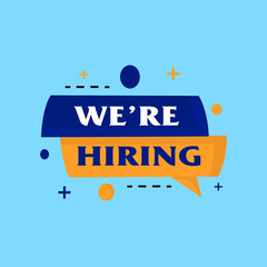 Vector illustration of us hiring a job vacancy we're hiring icon signs and symbols
