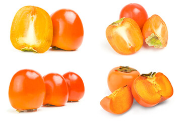 Group of kaki on a white background cutout