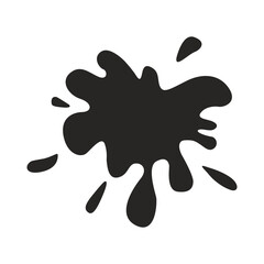 Drop texture isolated on white background. Black ink stain. Splash grunge texture. Vector illustration. Paint blot. Isolated vector illustration