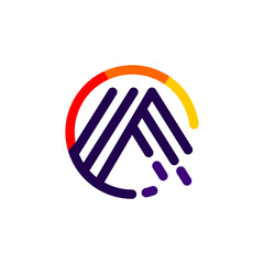 abstract modern digital tech mountain vector icon