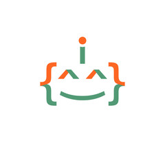 simple modern abstract robotic shaped programming code vector icon