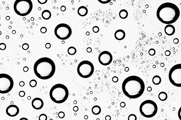 white isolated background water drops on the glass / wet window glass with splashes and drops of water and lime, texture autumn background
