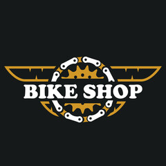 Logo with wings and stars for a Bicycle or motorcycle store.