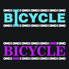 Bright logo with a Bicycle chain for a Bicycle or motorcycle store.