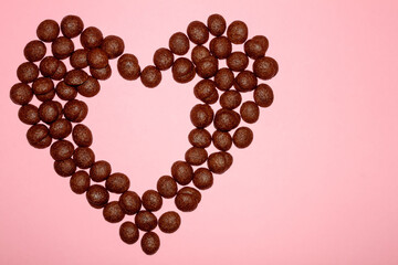 heart made of chocolate shells