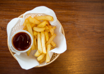 french fries and ketchup