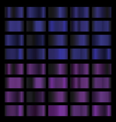 Vector gradients set with blue and purple colors