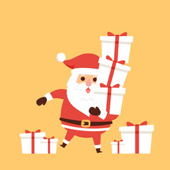Merry Christmas poster. Santa Claus cartoon vector. Santa character design.