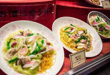 Plastic food display: Sara udon in Nagasaki Chinatown, Japan