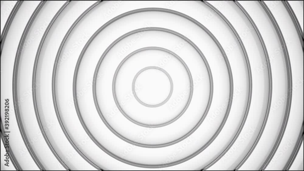 Poster abstract template with animation of white circular waves