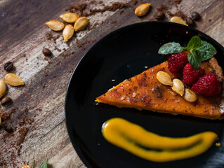 
Pumpkin pie. Thanksgiving pie. On different backgrounds