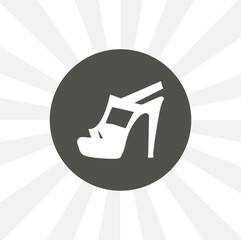 women heels isolated solid vector icon on white background