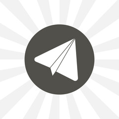 paper plane isolated solid vector icon on white background