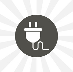 plug isolated solid vector icon on white background