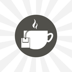 tea bag, hot cup of tea isolated solid vector icon on white background