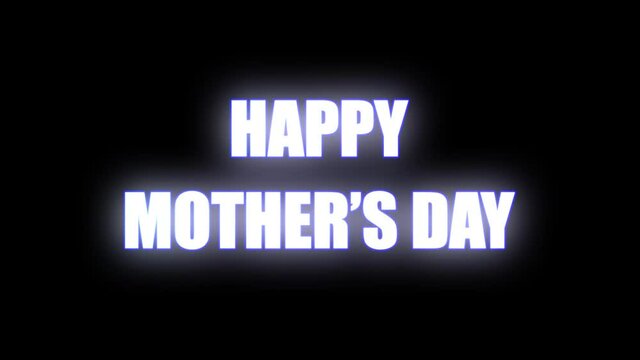 Happy Mother's Day Text Animation. 4K Video Animation For Mother's Day Holiday Multicolored Letters