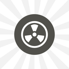 radiation warning isolated solid vector icon on white background