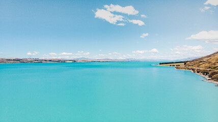Fototapeta na wymiar Pukaki Lake in New Zealand, 