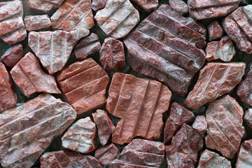 Abstract scene of Surface Red stone on the ground floor texture background - Exterior at Bana hill danang vietnam