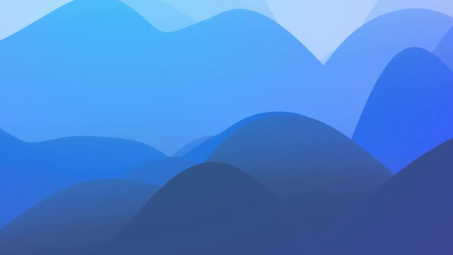 4k abstract looped fantastic background with waves. Liquid blue gradient of paint with internal glow forms hills or peaks that change smoothly in the cycle. Beautiful color transitions.