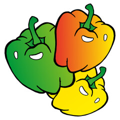 Bell pepper. Vector illustration of a sweet pepper. Hand drawn pepper.