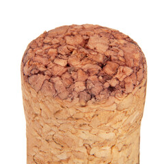 Wine cork macro isolated on the white