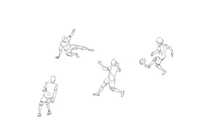 Set of different football figures.