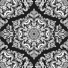 Classic seamless vector dark pattern. Damask orient ornament. Classic vintage background. Orient dark ornament for fabric, wallpaper and packaging