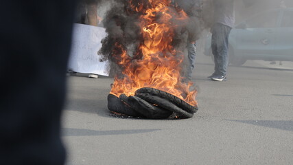 Jakarta, Indonesia - 10/29/2020 : Demonstrations carried out by students all over Indonesia to...