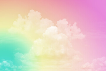 Cloud and sky with pastel colored background.