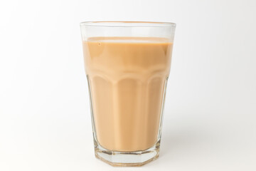 Latte coffee on white background