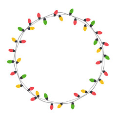 Christmas light bulbs. Colorful light bulbs for Christmas decoration. Isolated on white background.