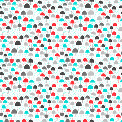 seamless pattern with umbrellas silhouettes