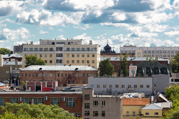 Fototapeta na wymiar view of the city of Ivanovo from the window in early sunny summer