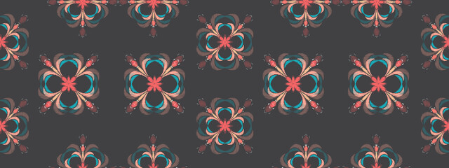 Ikat striped colorful on color background. Etnic aztec design seamless pattern.