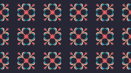 Ikat striped colorful on color background. Etnic aztec design seamless pattern.