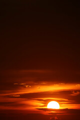 sun dawn back on morning sky silhouette cloud on sea