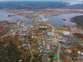 October, 2020 - Solovki. View of the village of Solovetsky. Russia, Arkhangelsk region, Primorsky district