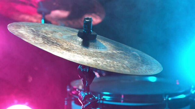 Super Slow Motion Shot of Cymbal Hit at 1000 fps.