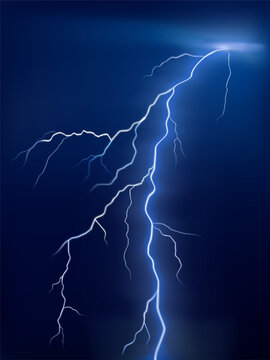lightning glowing on a blue background vector illustration