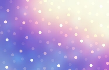 Christmas lilac sky fantasy illustration. Sparkling bokeh pattern on pink blue yellow gradient blur background.