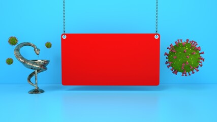 Aesculapian Staff Coronavirus Sign