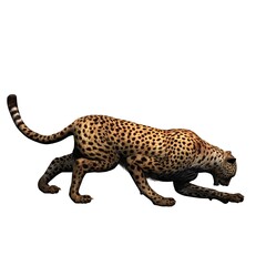 Wild animals - cheetah - isolated on white background - 3D illustration