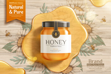 Engraving honey ad template