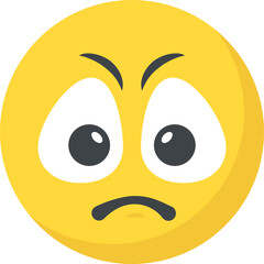 Fototapeta premium An emoticon depicting expression of being irritated 